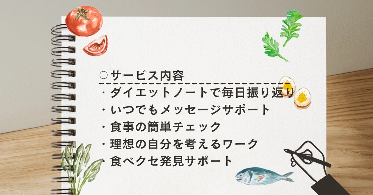 管理栄養士がダイエットを食事記録でサポートします ダイエットノートで楽しく続く！2名様まで現行価格です。 イメージ3