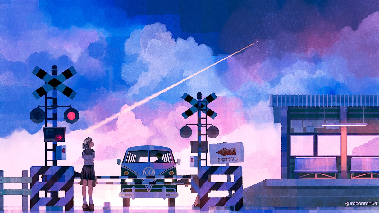 雰囲気のある背景主体のイラスト制作致します 雰囲気のある色彩、優しい絵柄でノスタルジックな雰囲気です イメージ2