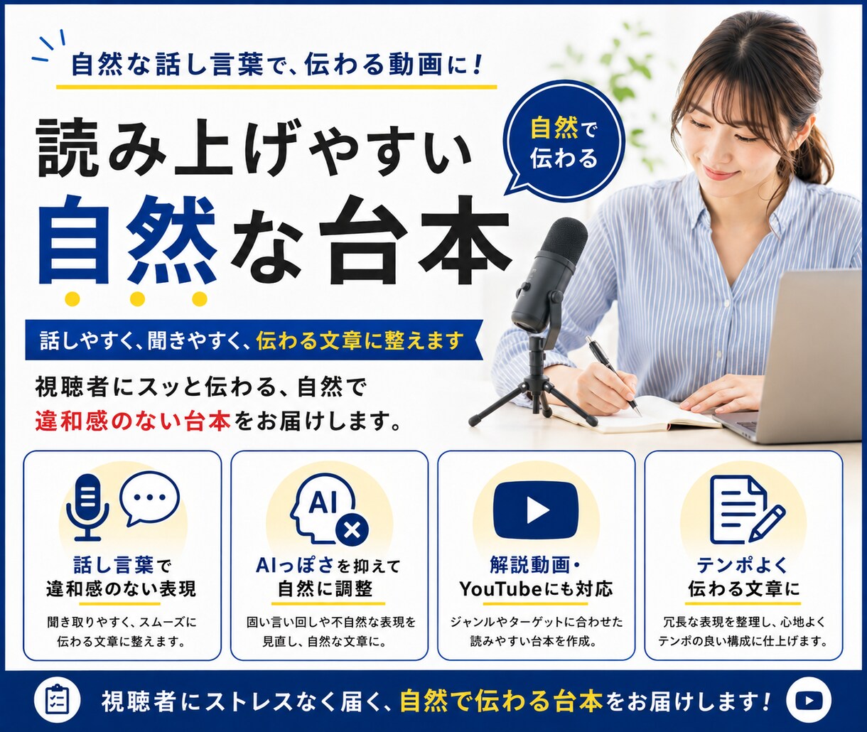 YouTube動画の台本を丁寧に作成します 解説・ビジネス系を中心に伝わる構成で仕上げます イメージ4