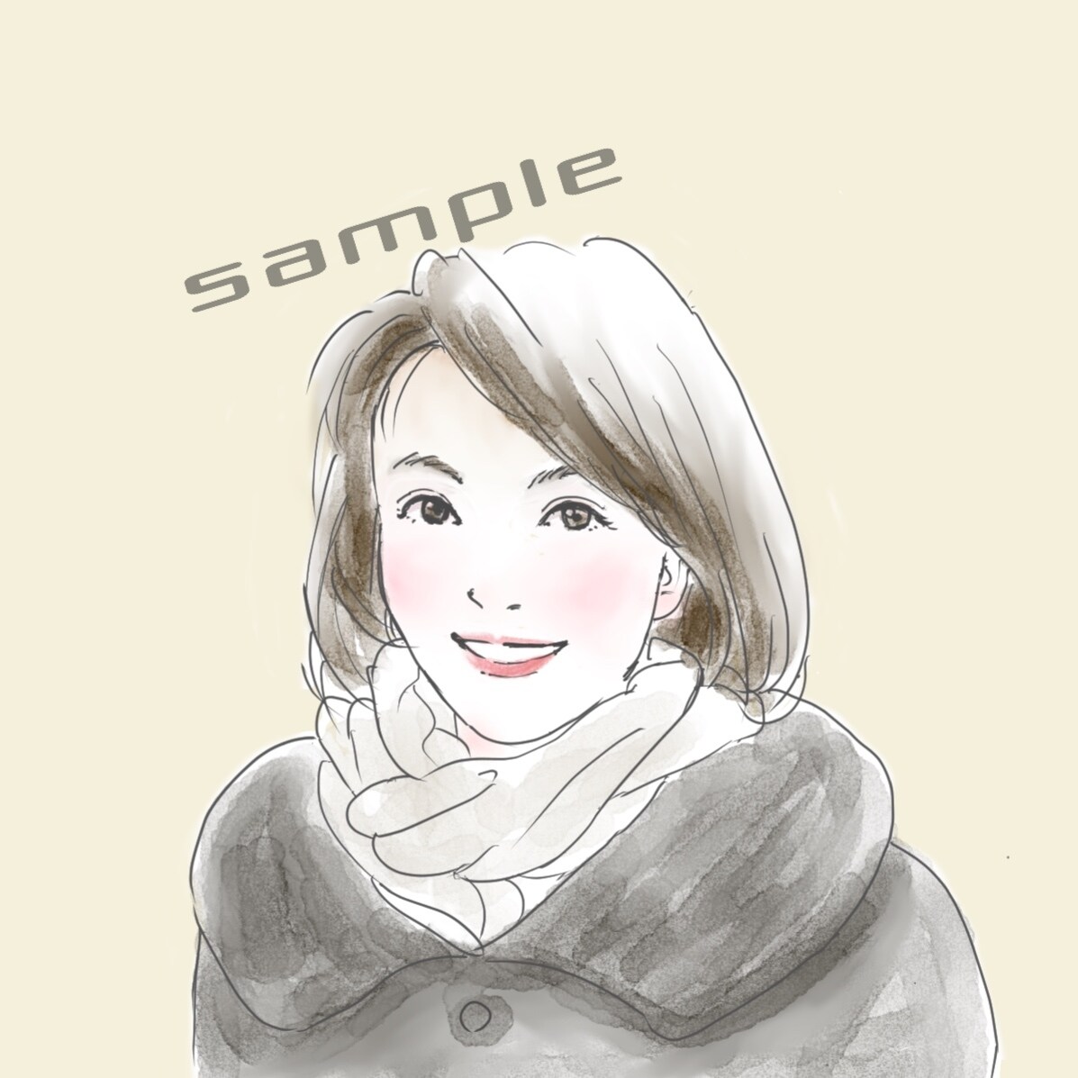 おしゃれかわいい似顔絵アイコン描きます 似顔絵以外（イメージでも）OK　シンプル　優しいイラスト イメージ4
