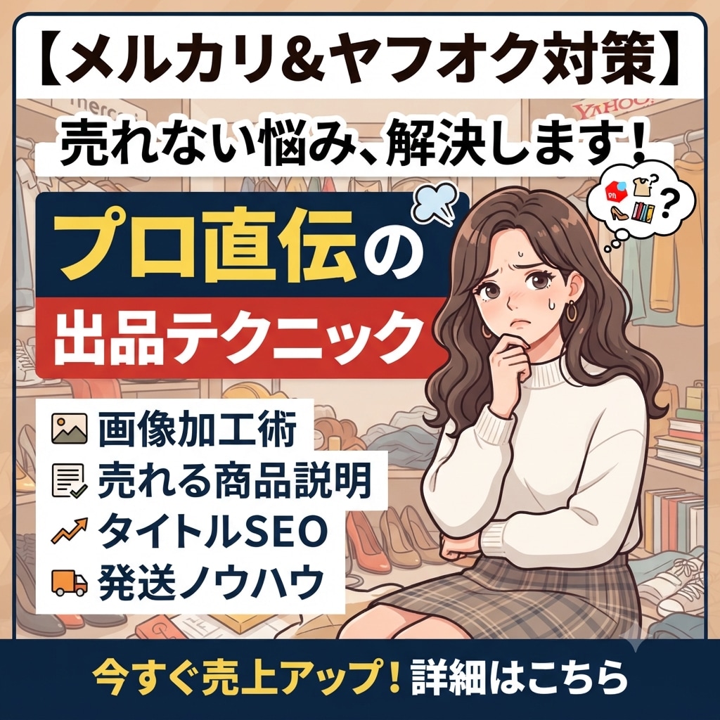 メルカリ、ヤフオク、AI利用、トラブル回避教えます 売り上げ倍増、メルカリ、ヤフオクのコツで売れ方が変わります！ イメージ1