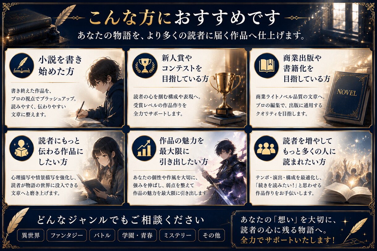 小説を商業品質へブラッシュアップします 作者らしさを残し、読者体験を最大化 イメージ6