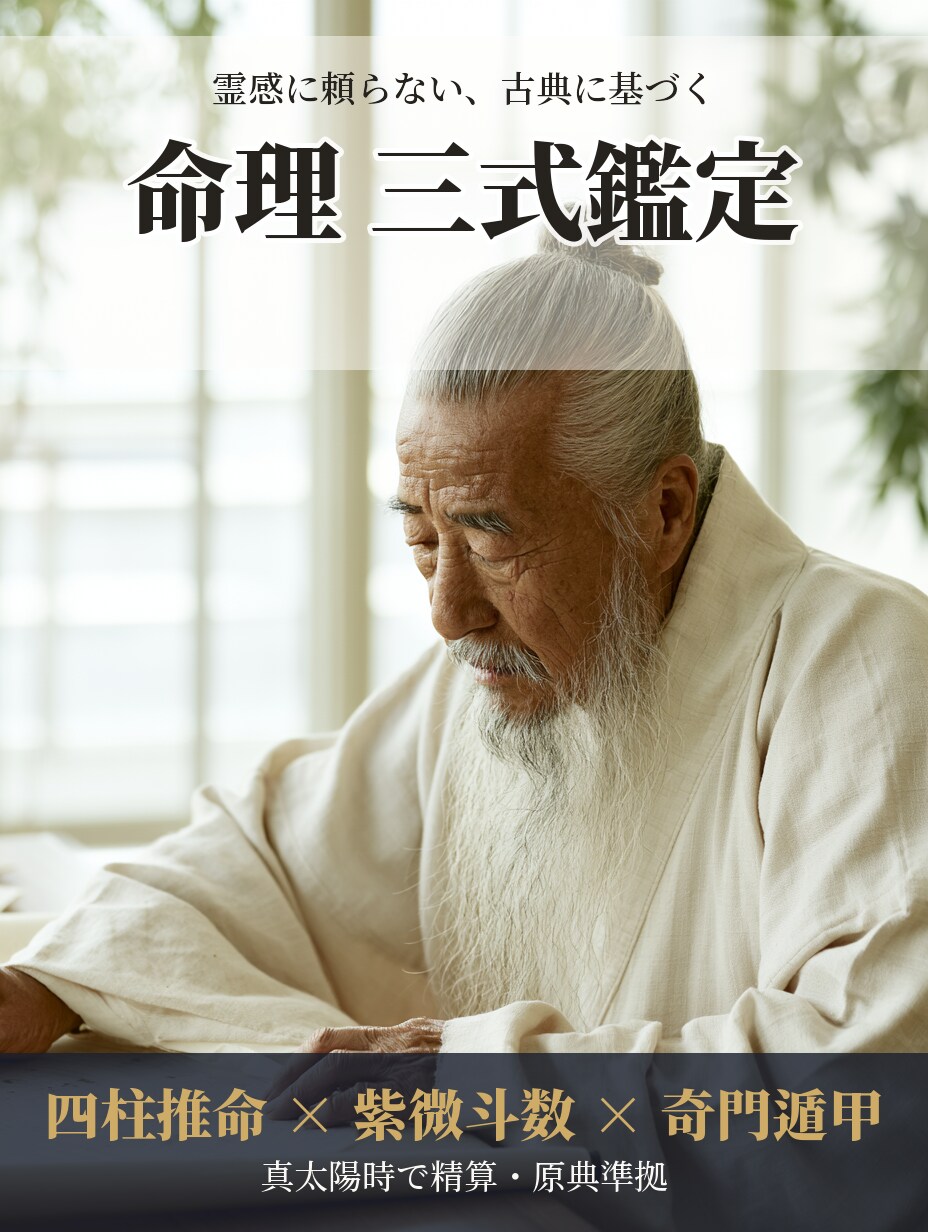 四柱推命・紫微・奇門の三式で運勢を鑑定します 霊感に頼らず、古典と真太陽時の三式で運勢を読み解きます イメージ1