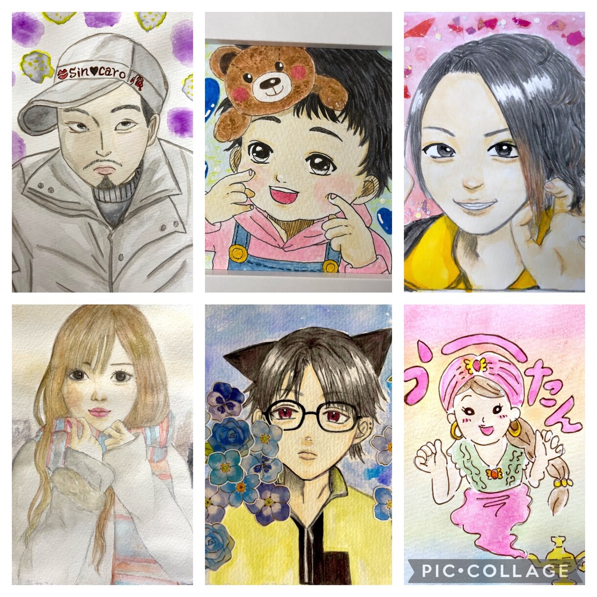 水彩画、アクリル画オーダー受付けます 人物似顔絵、ペット似顔絵、アイコンイラスト イメージ5
