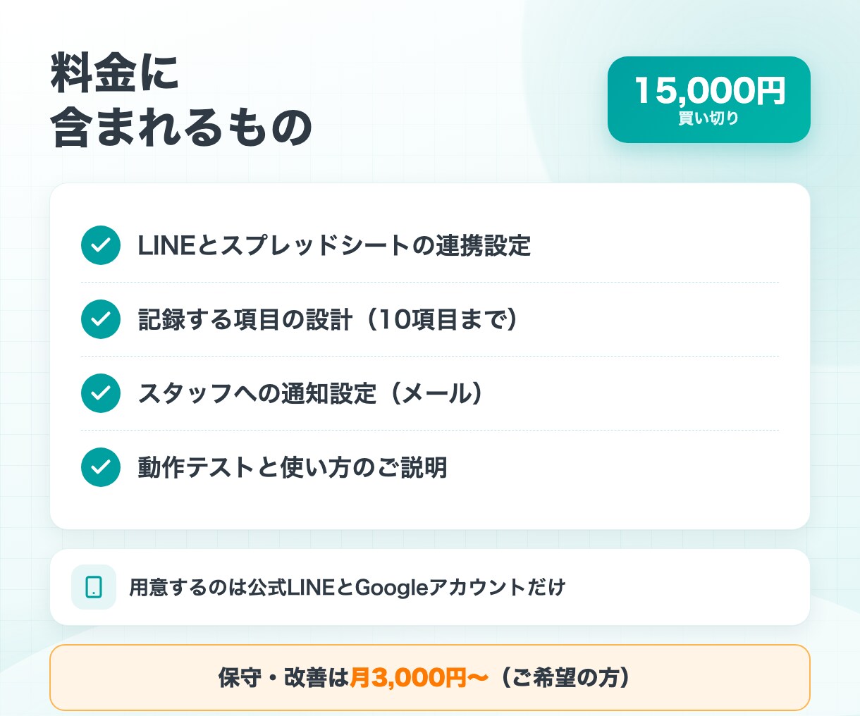 公式LINEとスプレッドシートを連携させます 問い合わせ・予約・アンケートを自動で記録・通知 イメージ3
