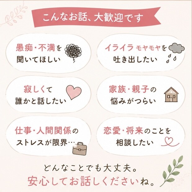 もう限界…そんな気持ちを否定せずお聞きします 秘密厳守！5分だけでも大丈夫。あなたの心が軽くなるお手伝い イメージ4