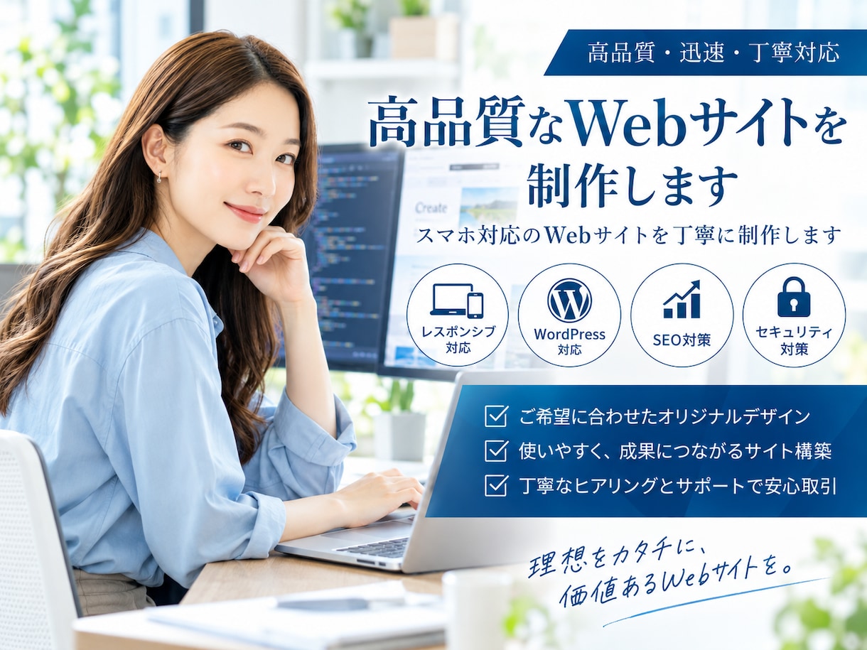 高品質なWebサイトを制作します スマホ対応のWebサイトを丁寧に制作します イメージ2