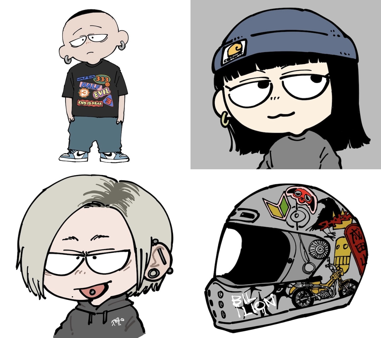 デフォルメイラスト描きます 服、髪、ピアスなど忠実に再現します。お気軽にどうぞ！ イメージ3
