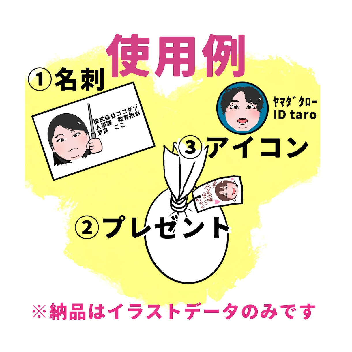顔だけのシンプル似顔絵描きます 顔写真代わり！プレゼントに添えて！ イメージ2