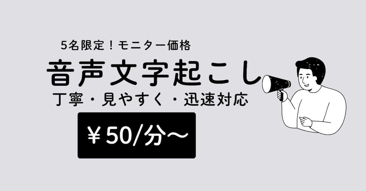 音声・動画の文字起こしを承ります 【モニター様募集中】今だけオプション無料♪ イメージ1