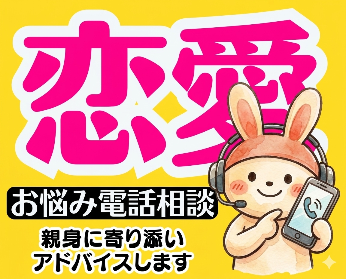 辛い苦しい恋愛の悩み❤️彼の本音・男性心理教えます 片思い性癖婚活失恋復縁倫浮気毒親マッチングアプリ人生電話相談 イメージ1