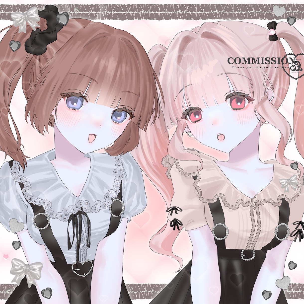 ピンク色専門！可愛いイラストをお描きします かわいいを追求したい方に。ペアアイコン、カップルにおすすめ イメージ3