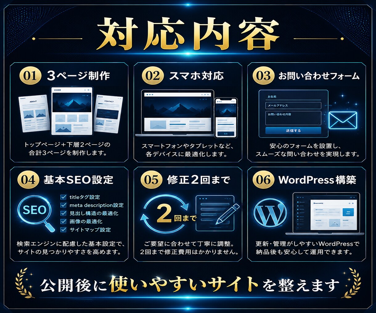 限定価格！小規模事業者向けHPを最短で制作します 名刺代わりになる大切な公式HP 問い合わせ導線まで整えます イメージ3