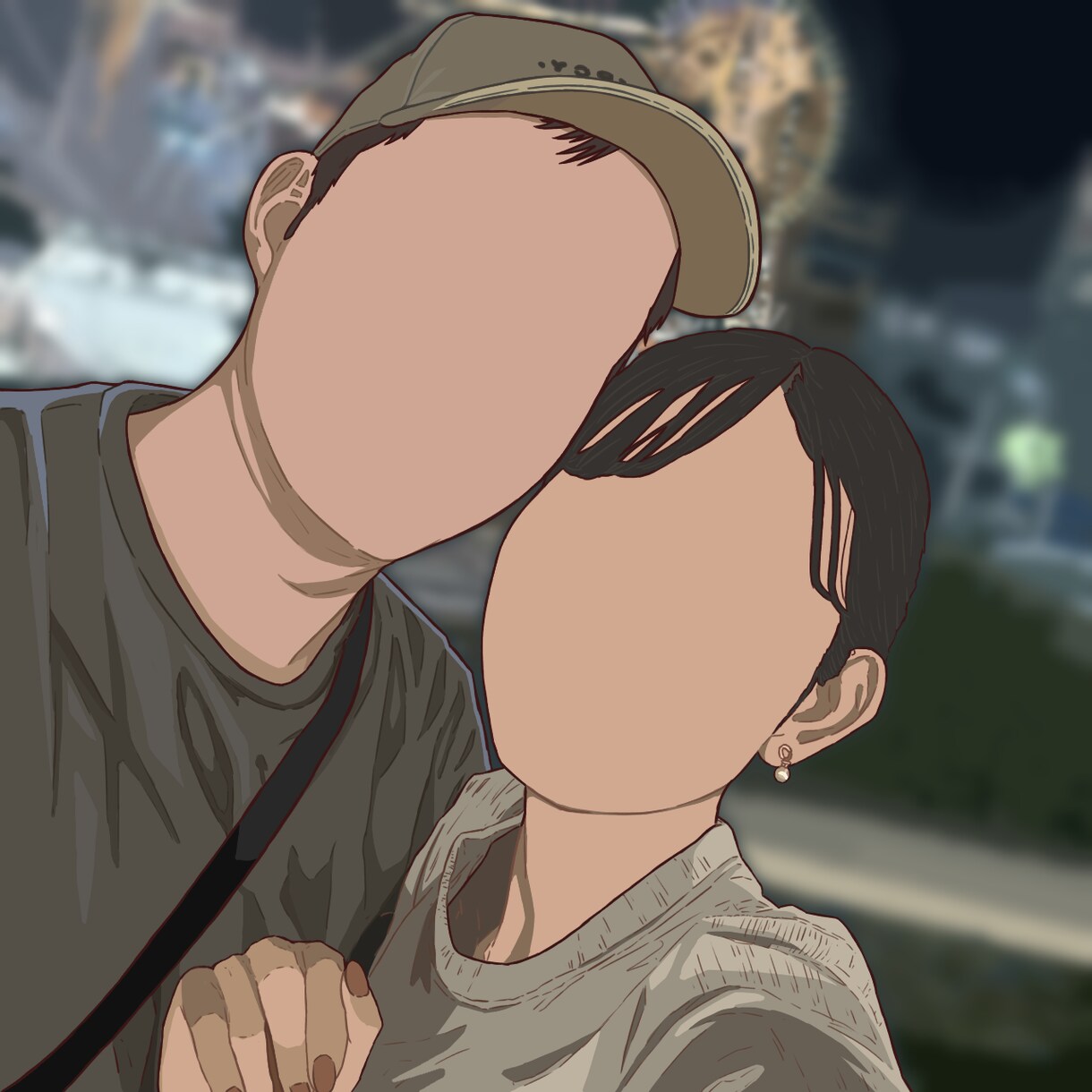 修正5回◎！仲良しカップルの線画イラスト制作します インスタやLINEと相性バツグン！素敵な思い出を形にします イメージ4