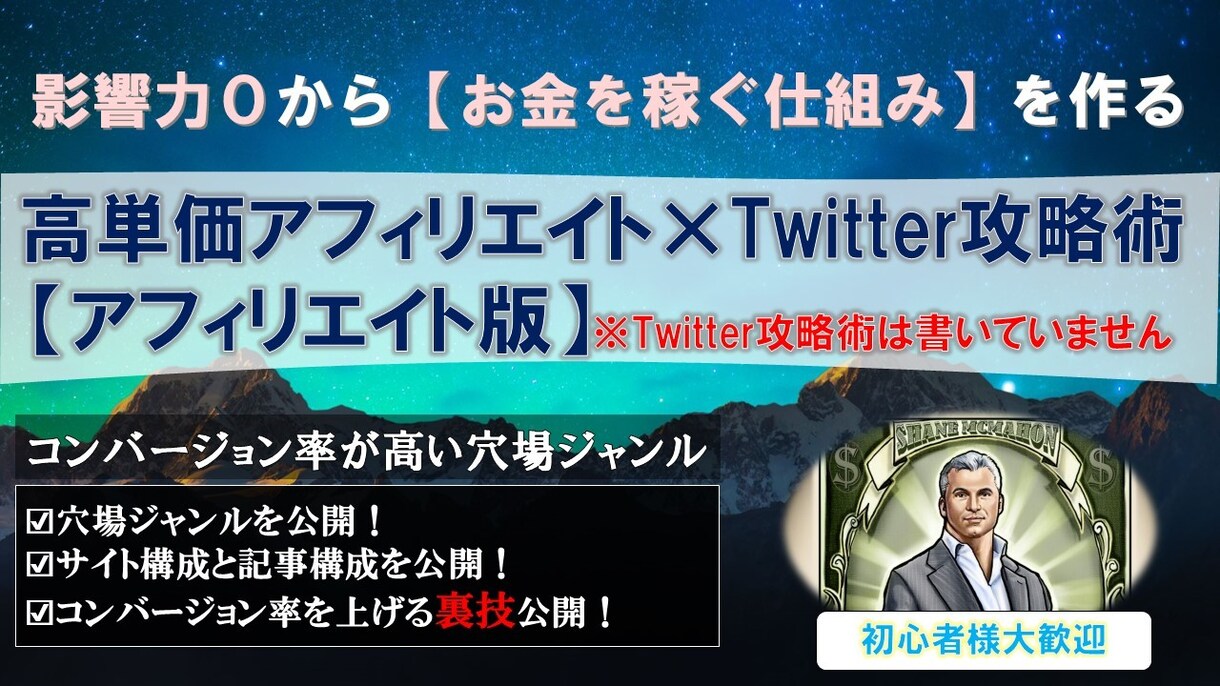 購入率の高い穴場ジャンルでアフィリエイトを制します 【アフィリエイト×X術】のアフィリエイトのみのVerです。 イメージ1