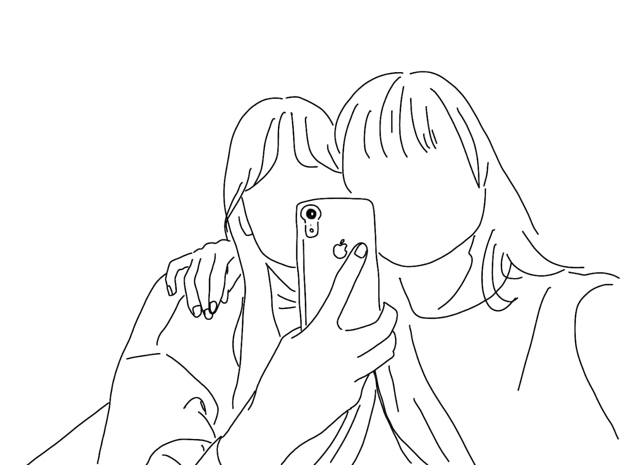 シンプルなモノクロ線画イラストを描きます あなたの気持ちに＋make up!可愛くおしゃれに！ イメージ3