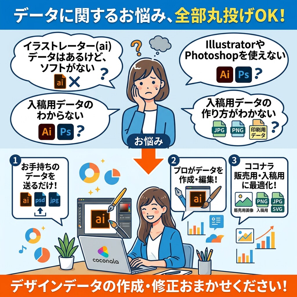 入稿用データのお悩み解決します 既存のIllustratorのaiデータ編集いたします♪ イメージ1