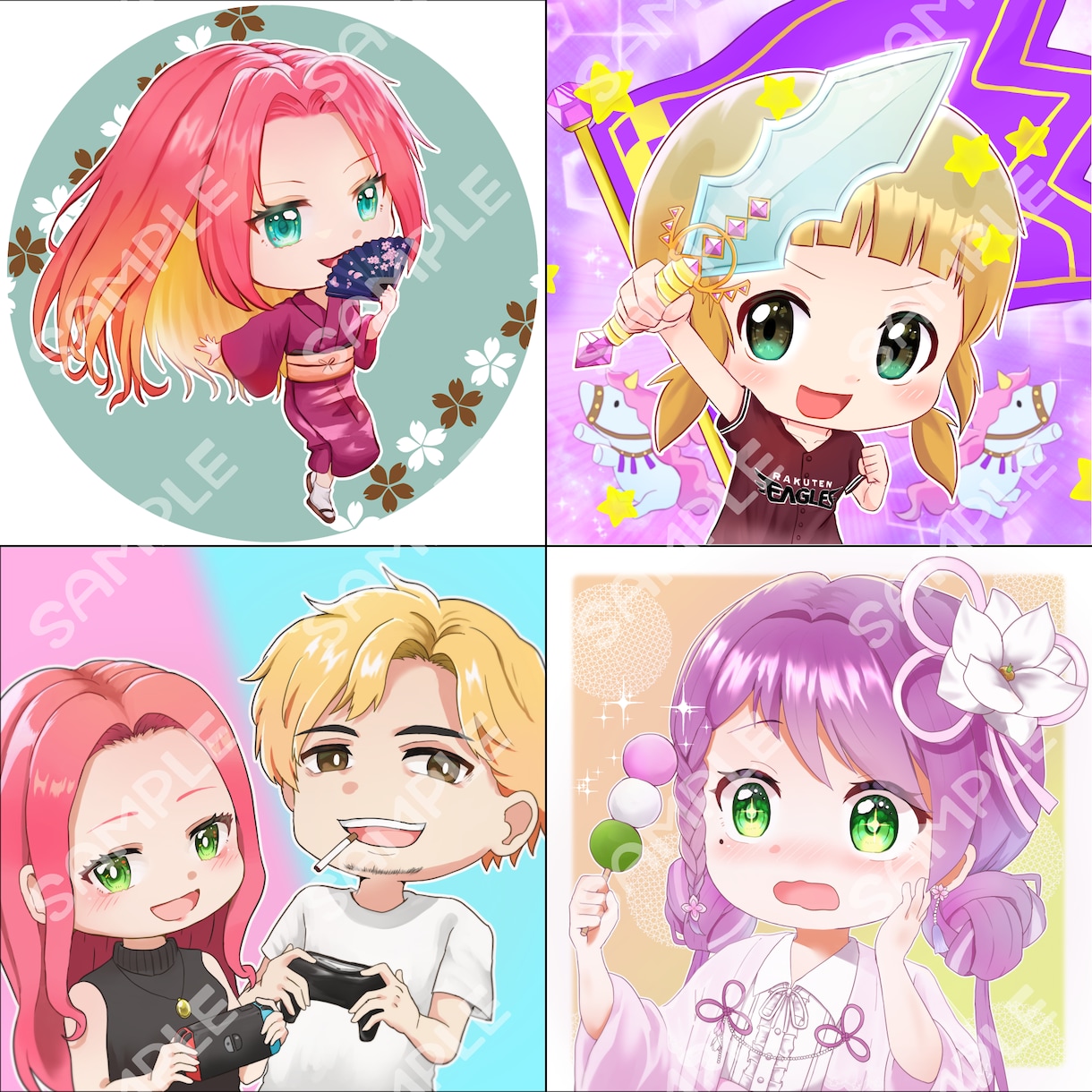 短納期！高クオリティ！SNS用ミニキャラ描きます 可愛い・見やすい・使いやすい絵柄のミニキャラを描きます！ イメージ4