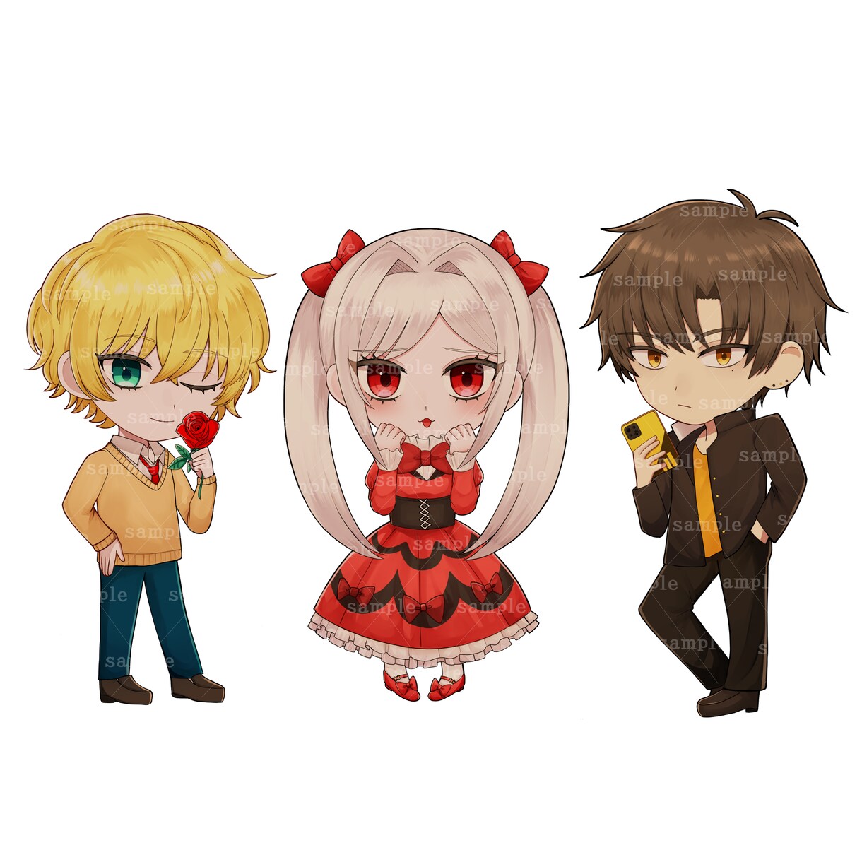 ミニキャラお描きします 立ち絵、アイコン、グッズなどにどうぞ！ イメージ3