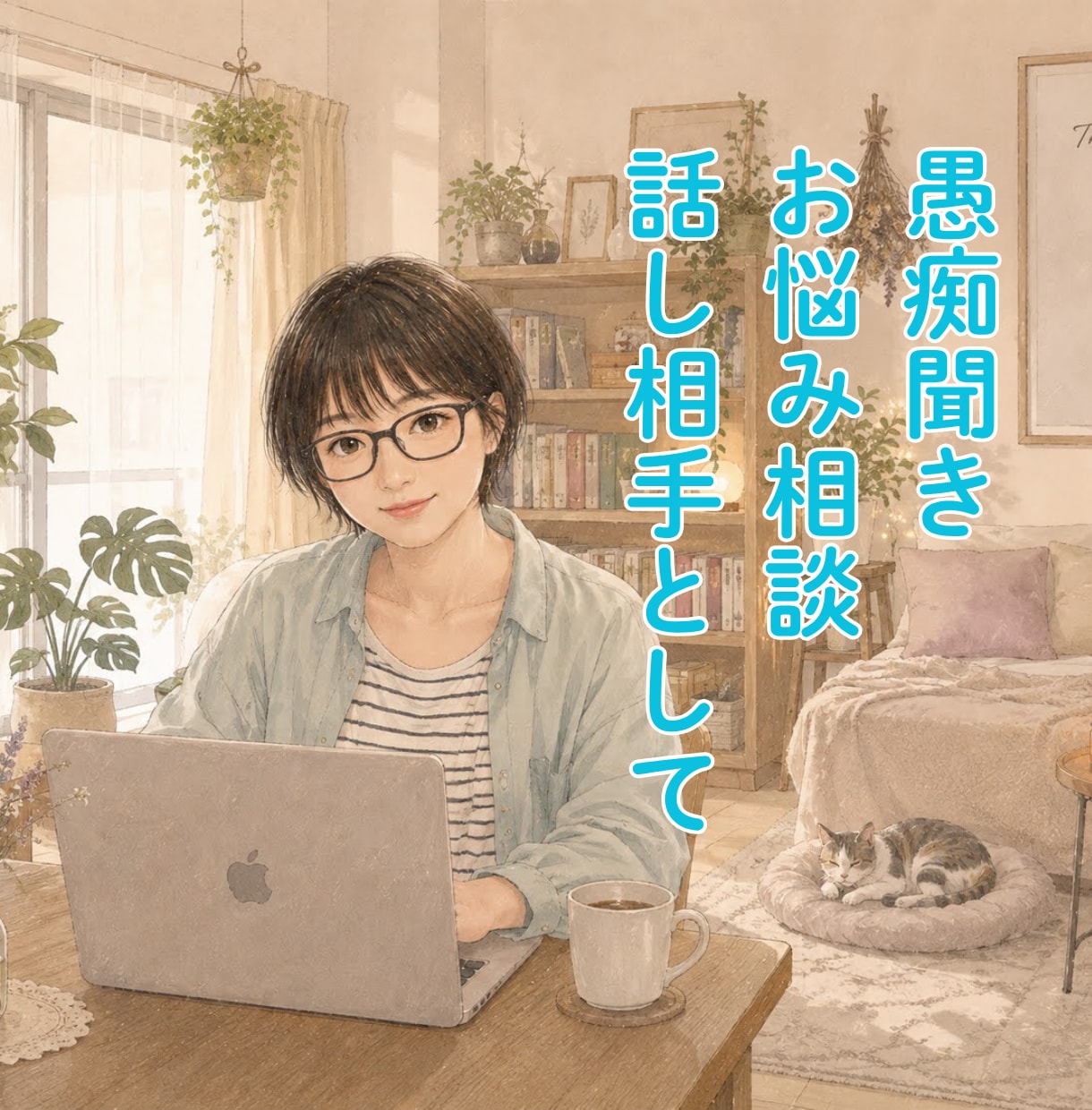 チャットで愚痴聞き１時間回数無制限でお悩み聴きます 何気ない雑談から真面目なお悩みまで、いつでもお気軽にどうぞ イメージ2