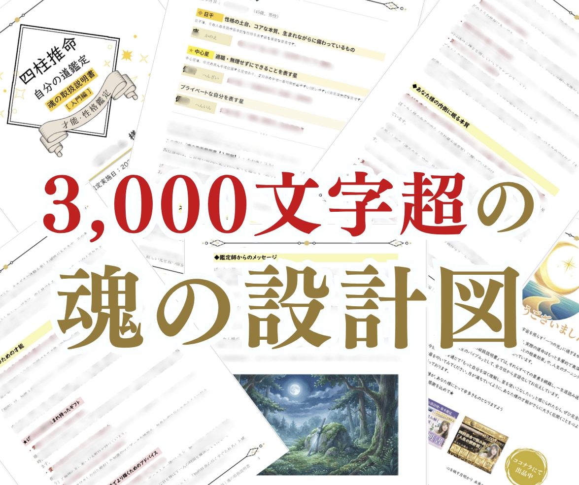 四柱推命★魂の取扱説明書【入門編】を作成します ３つの星から本質・才能を紐解く、心温まる鑑定書です イメージ2