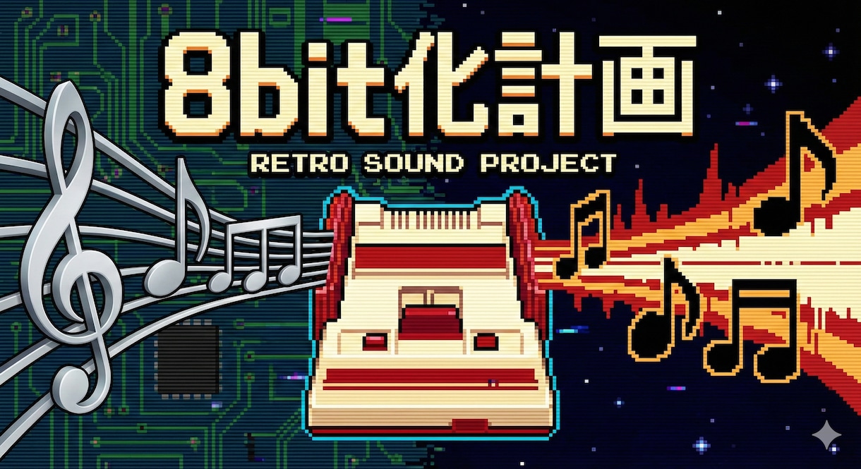 実機録音による本物の8bit音源を制作します 本物の実機チップが刻む、電気の通った究極の8bitを イメージ1