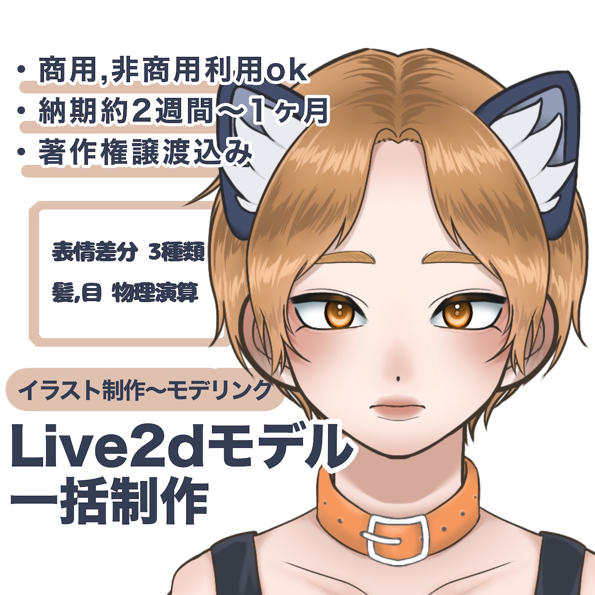 Live2dモデルを一括制作します イラスト〜モデリングまで一括制作 / 著作権譲渡込み イメージ1