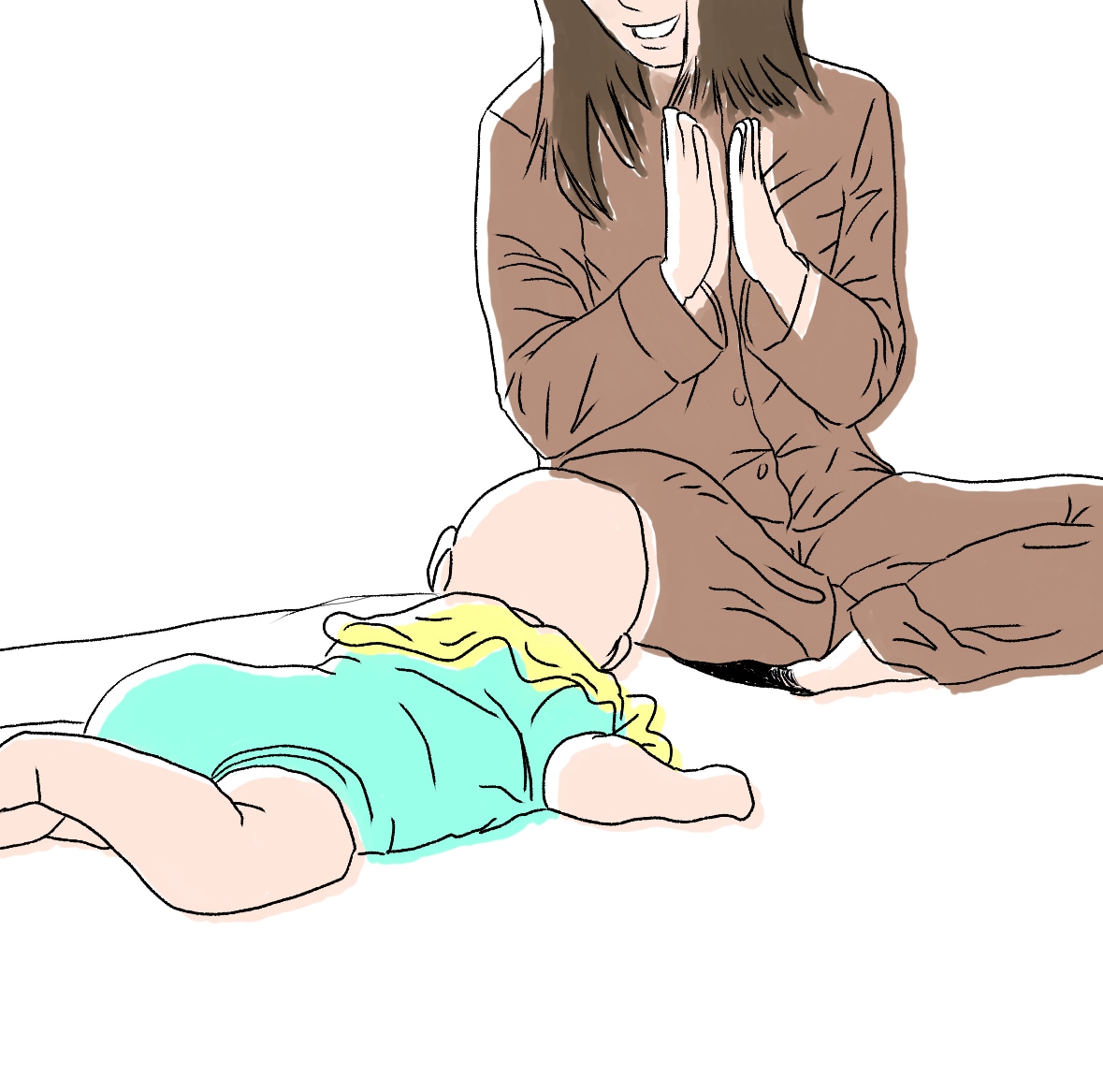 育児写真をやさしいイラストにします スマホにどんどん保存されていく育児写真を温かいイラスト仕上げ イメージ1