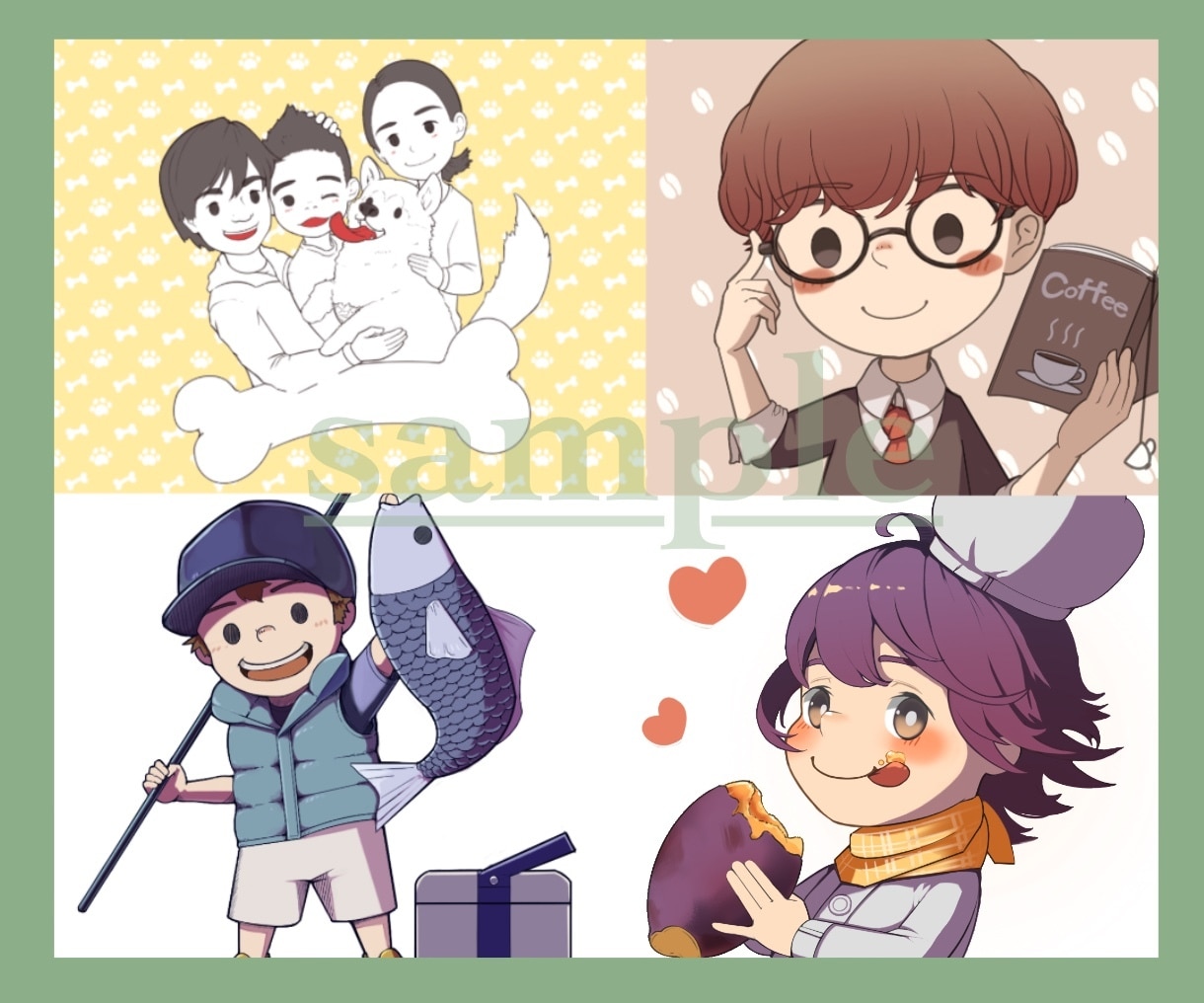 あなたの特徴を取り入れたデフォルメキャラを描きます オリジナルキャラをSNSのアイコンやプレゼント！商用利用〇！ イメージ3