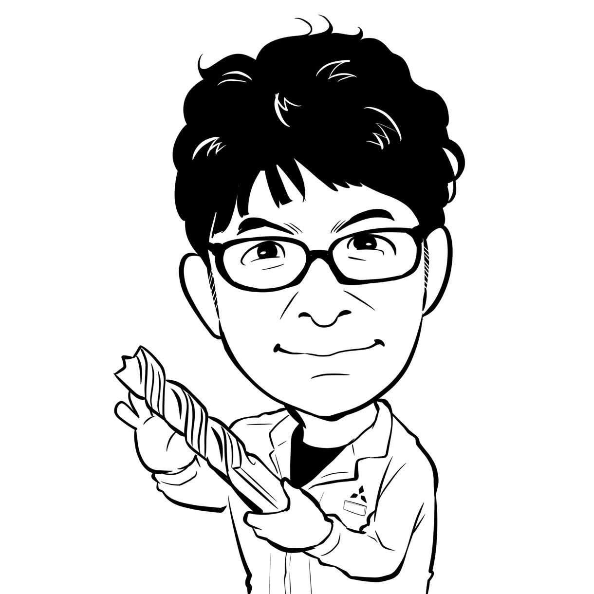 お仕事道具や小物の白黒似顔絵作成します あなたらしさと大切な道具を描く、おしゃれな白黒似顔絵 イメージ7