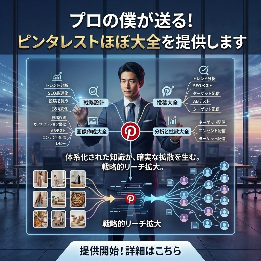 プロの僕が送る！ピンタレストほぼ大全を提供します これ読めば完璧！圧倒的実績者の知識&経験を詰め込みました！！ イメージ1