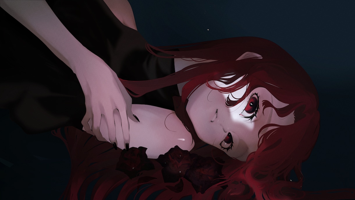 あなただけの歌ってみた・MVイラストを描きます 綺麗め女の子、ダークな雰囲気が得意です✨ イメージ10