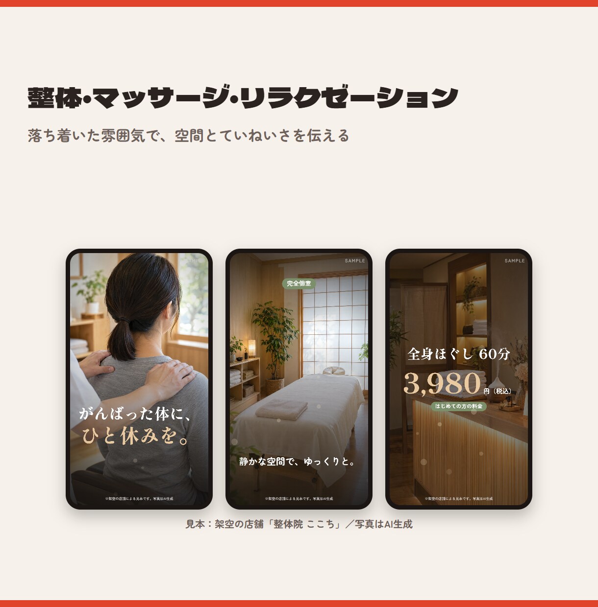 写真を送るだけ！お店のSNS用ショートCM作ります 飲食・整体・美容室・不動産に対応／縦型リール・BGM込み イメージ3