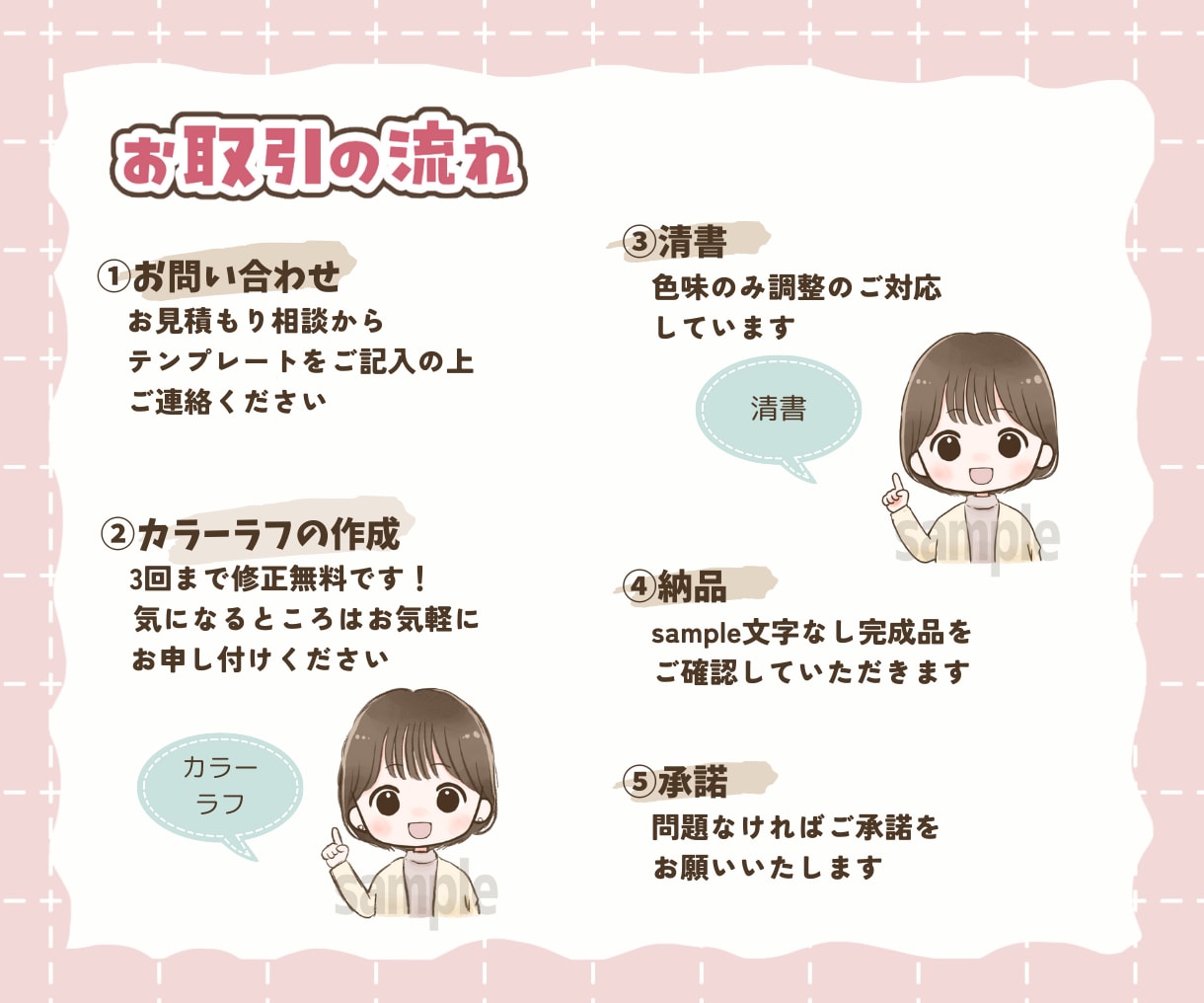 ゆるふわシンプルな表情差分6点セットお描きします SNSスタートを応援！YouTubeやTikTok挿絵にも！ イメージ8