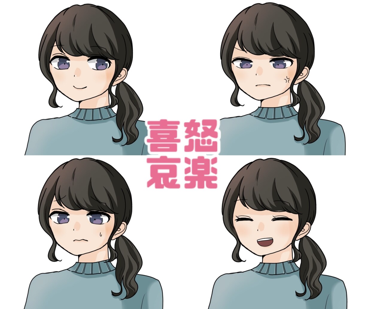ブログの吹き出し用アイコンイラスト描きます ブログで使える表情豊かなイラスト4点セットを描きます。 イメージ1
