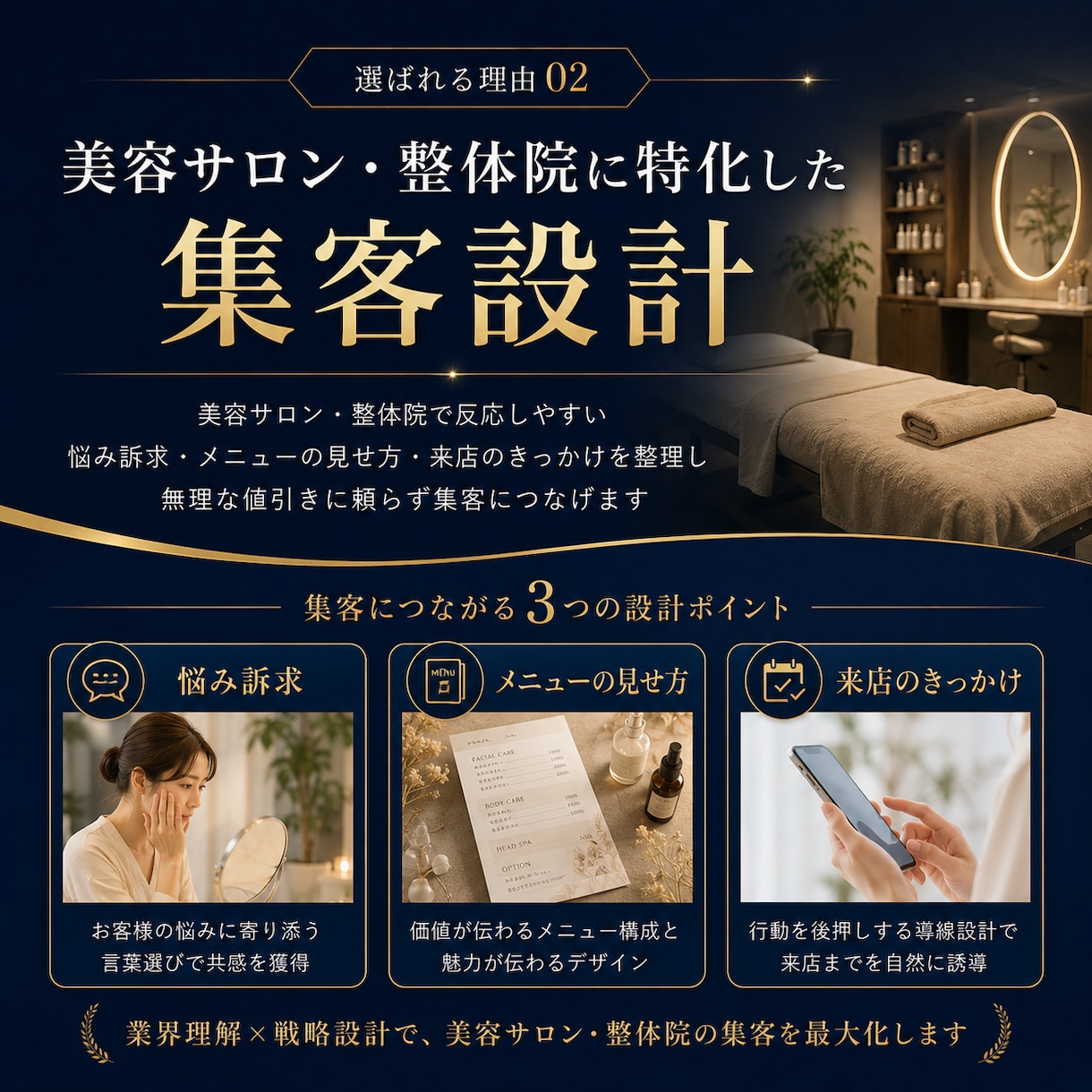 美容サロン・整体院のMeta広告を運用します 初回予約に繋がる広告導線を現役マーケターが見直し イメージ6