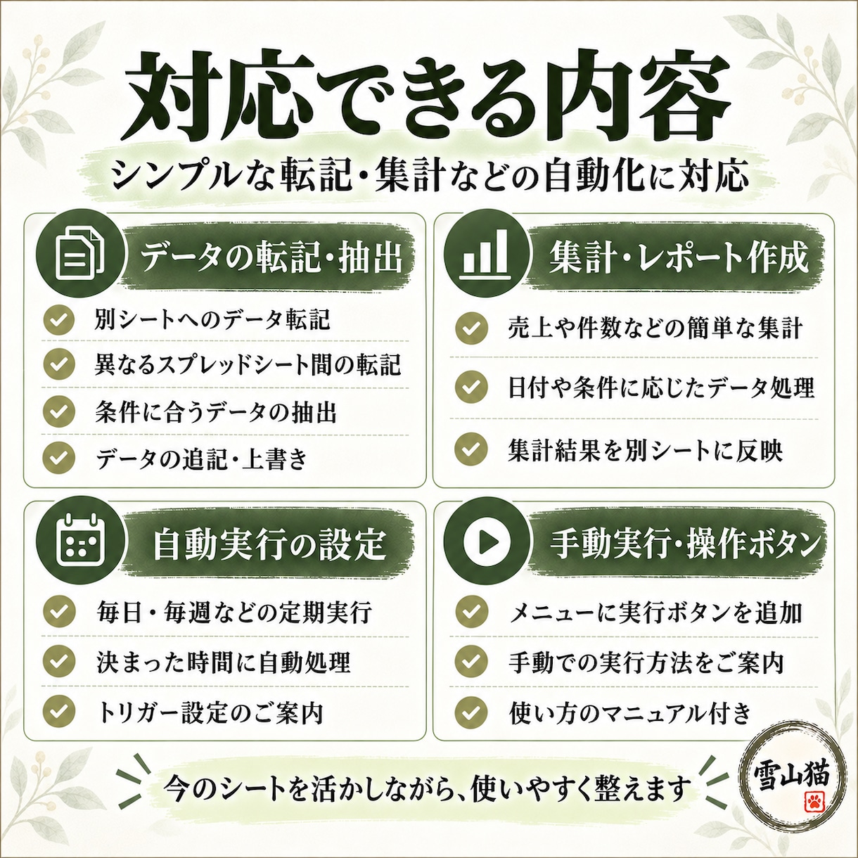 スプレッドシートの転記・集計をGASで自動化します 今のシートを活かして、繰り返す手作業を減らします イメージ2