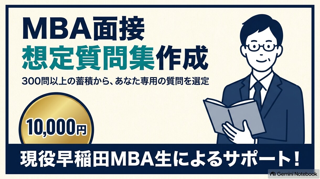 MBA受験面接の想定質問集作成します 300問以上の蓄積から、あなた専用の想定質問集を作成します イメージ1
