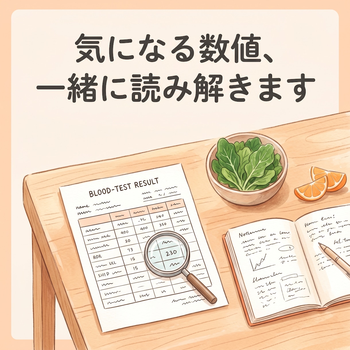 血液検査の気になる数値、栄養面から整理します “異常なし”でも気になるあなたへ。栄養と生活のヒントを イメージ1