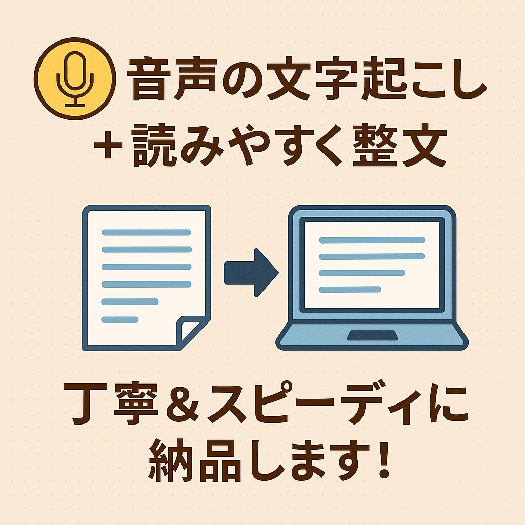 動画・音声の文字起こし＋読みやすく整えます ご依頼から2日以内に対応いたします イメージ1