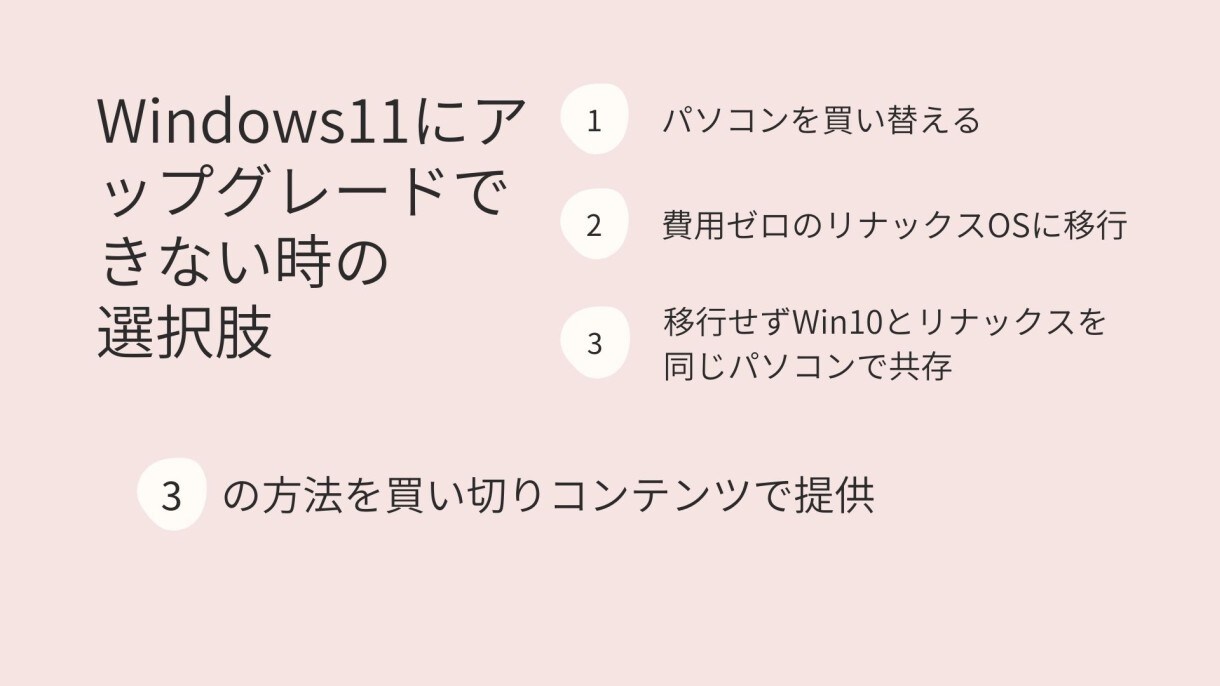 買い替え不要、Win11利用不可の悩み解決できます Win10削除せず費用ゼロの代替えOS共存で安心ネットライフ イメージ2