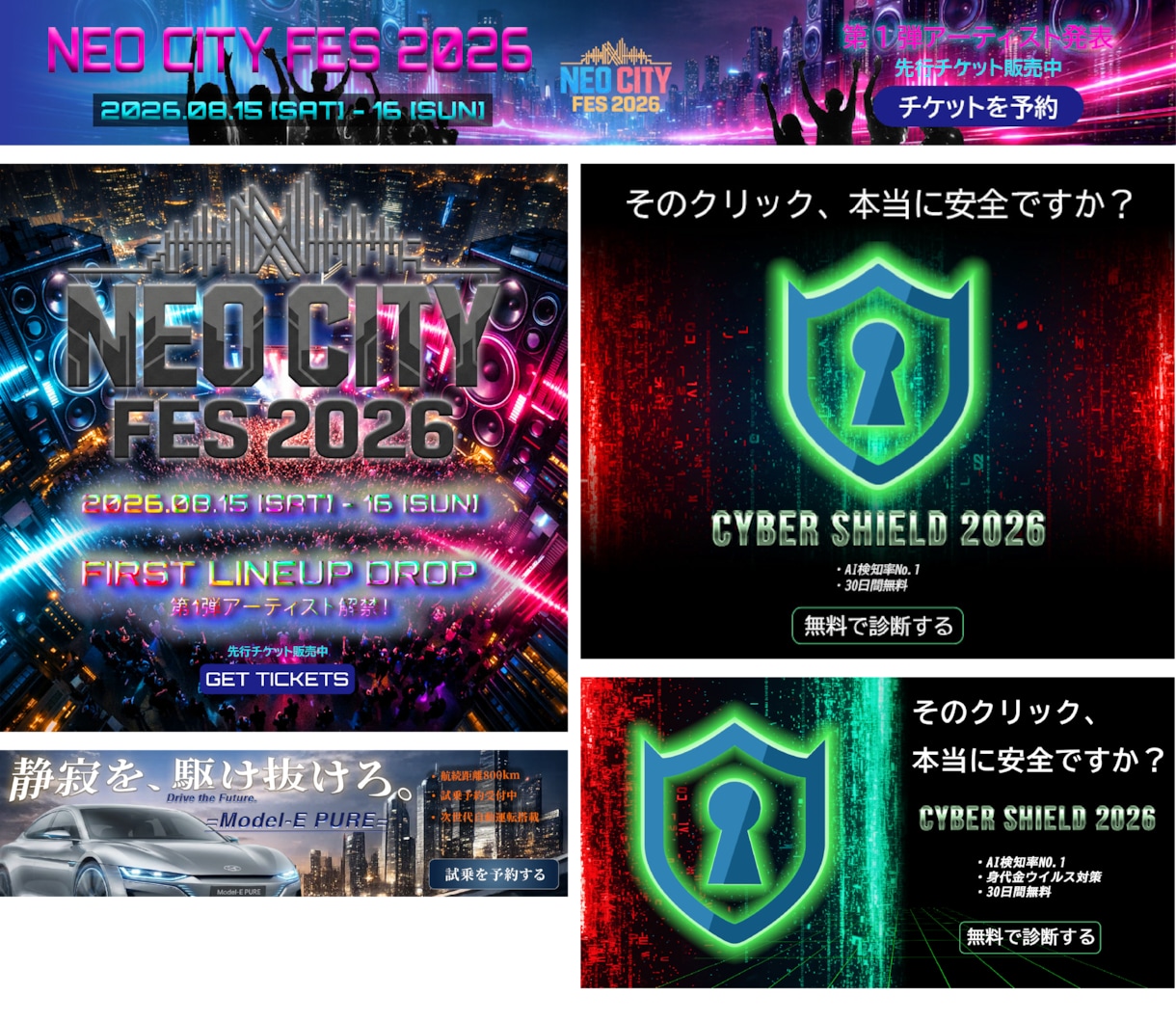 画像作成・広告・SNSバナー制作します 広告バナーのデザインにお困りではありませんか？ご提案します イメージ4