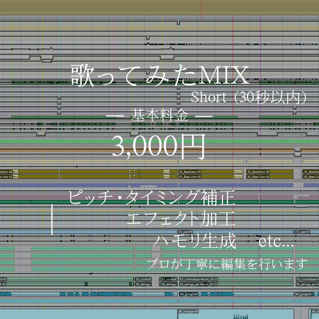 短期納品可 ショート用の歌ってみたMIX承ります ボーカル補正からマスタリングまで基本料金内で丁寧に仕上げます イメージ1