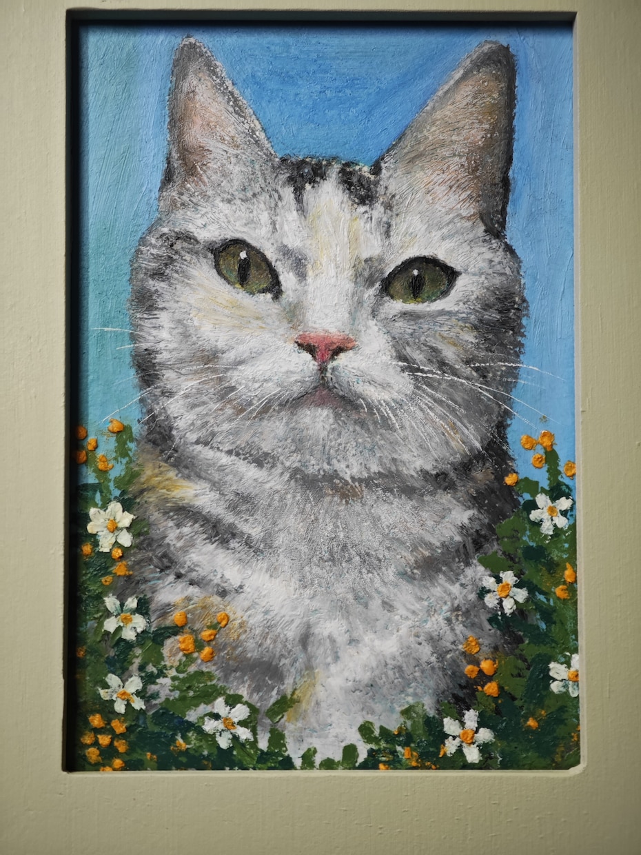 オイルパステル　原画郵送　ペット似顔絵を描きます 手書き/ハイクオリティ/動物全般/額付き無料/送料無料 イメージ4