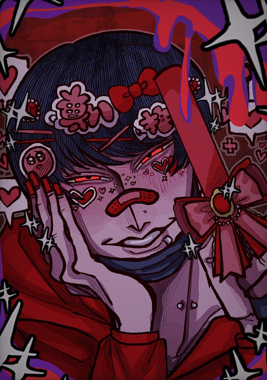 今なら半額】治安が悪い表情豊かなイラストを描きます 王道な絵柄とは少し経路の違った個性的なイラストを作成します イメージ2