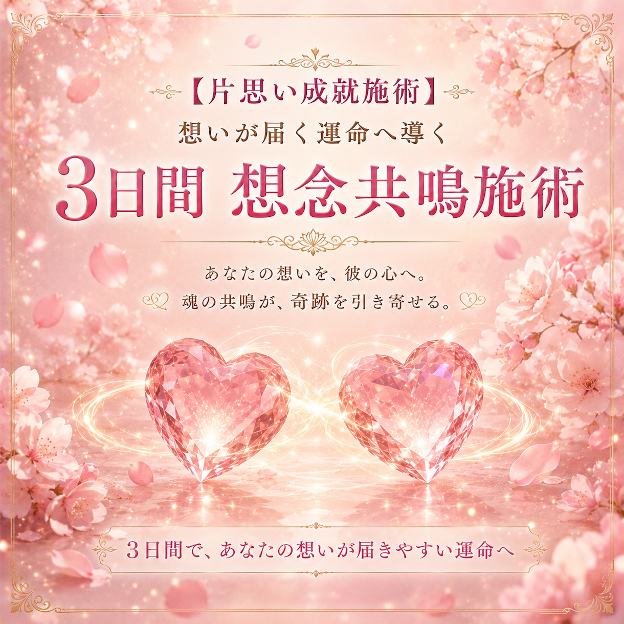 片思い成就施術ー思いが届く運命へ導きます 3日間 想念共鳴施術で恋愛成就 イメージ1