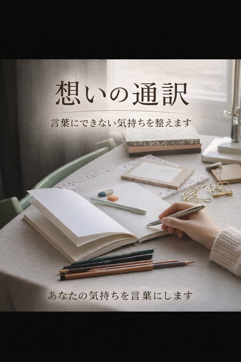 言葉にできない想いを、丁寧に言語化します 想いの奥にある本音まで言葉に整えます イメージ2