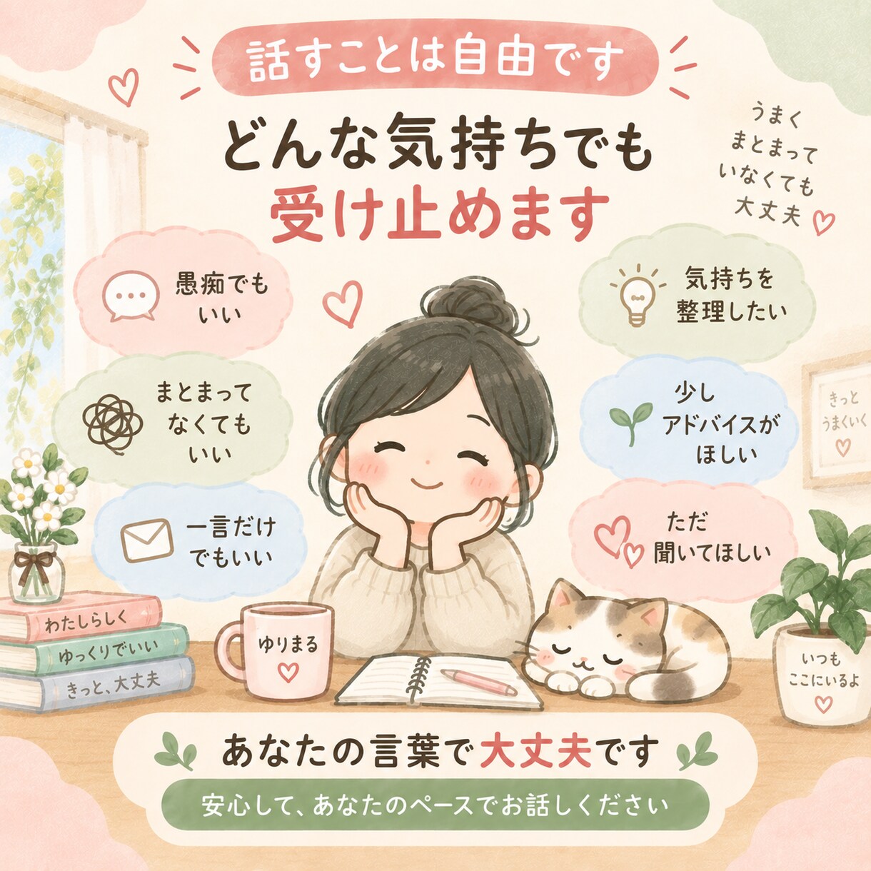 誰にも言えない気持ちにやさしく寄り添います 文字だから話せることもある。3日間あなたに寄り添います イメージ3