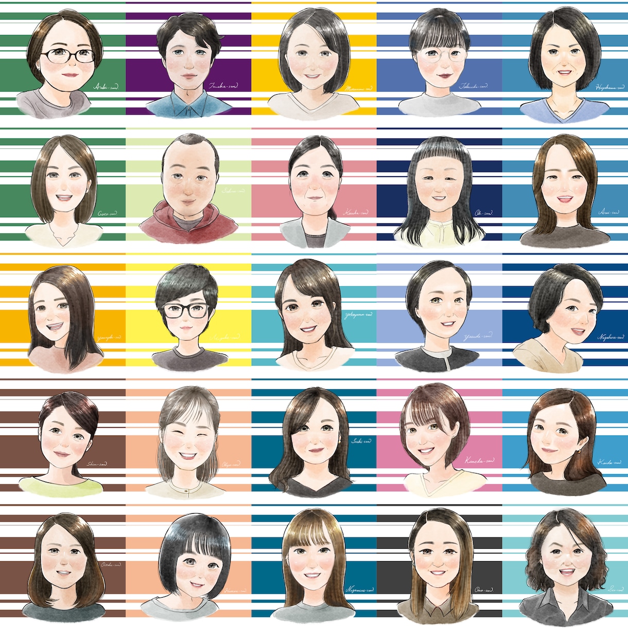 綺麗め繊細タッチで似顔絵描きます 老若男女、魅力を引き出します。アイコンやギフトにも◎ イメージ3