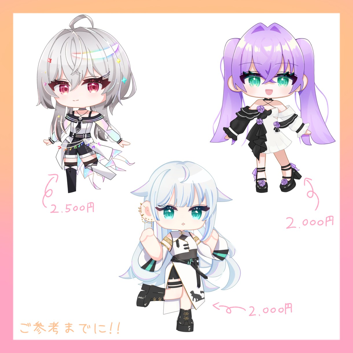 商用利用料込！かわいいミニキャライラスト制作します 配信や動画、アイコンやグッズなどにおすすめ!! イメージ3